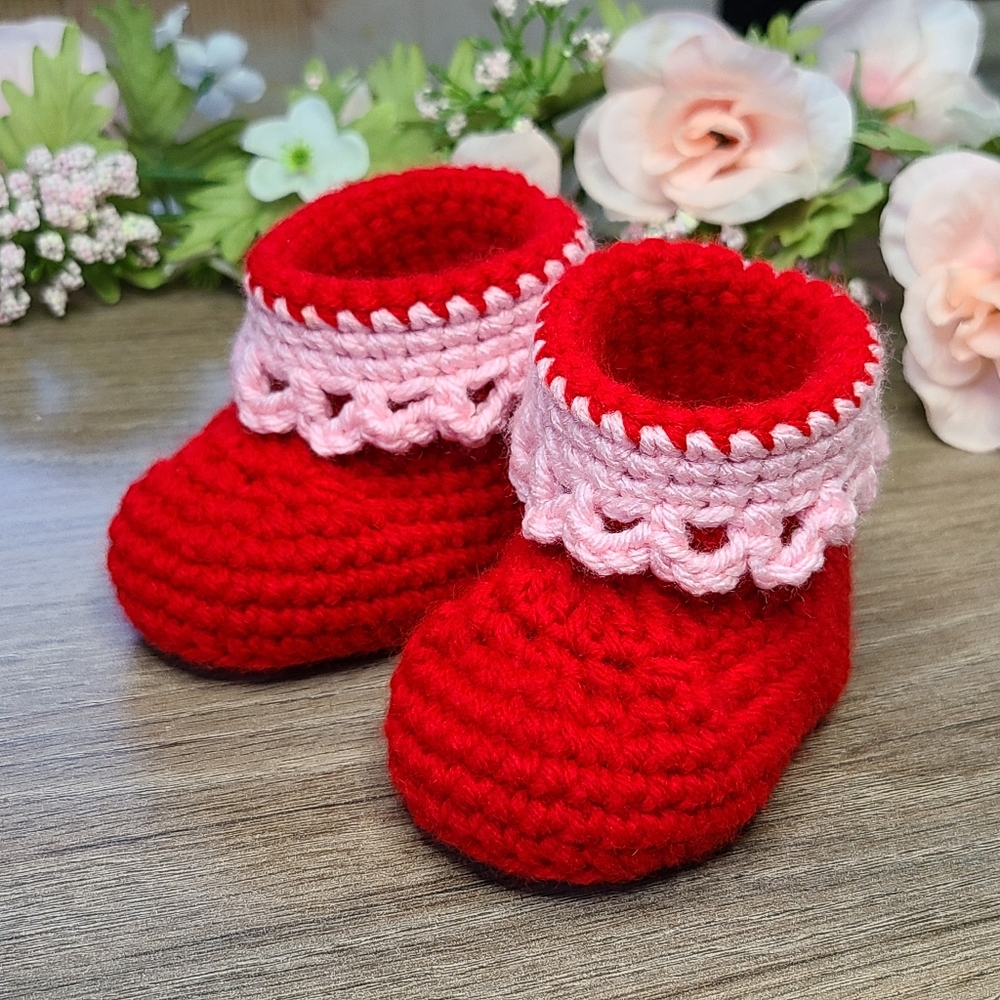 Crochet baby booties, Handmade baby shoes, Baby boots, baby shower gifts